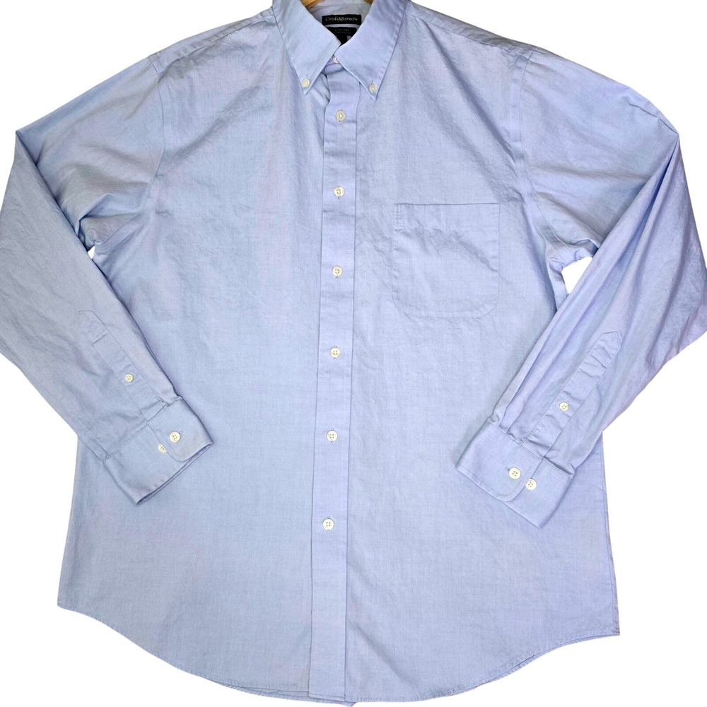 Croft &‎ Barrow Mens 16.5 34/35 Light Blue Easy Care Cotton Dress Shirt
